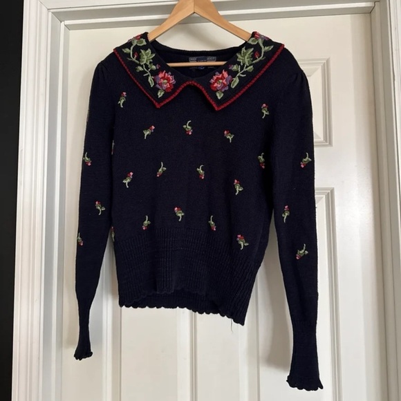 Vintage Herman Geist Hand Embroidered Sweater 
Size Medium - Picture 10 of 12